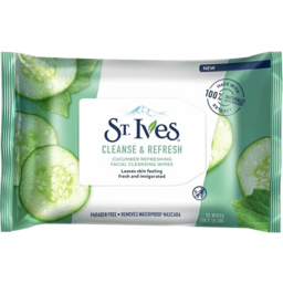 Photo of St Ives Facial Cleansing Wipes Cleanse & Refresh Cucumber Refreshing 25pk