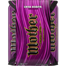Photo of Mother Lava Guava Energy Drink Cans 4x500ml