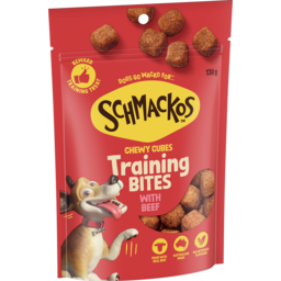 Photo of Schmackos Adult Dog Treats Chewy Cubes Training Bites With Beef 130g