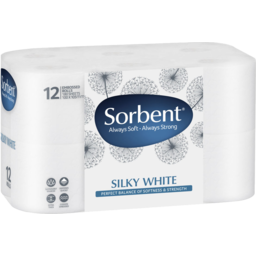 Photo of Sorbent Silky White Toilet Tissue 12pk