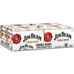 Photo of Jim Beam White Double Serve Zero Sugar Cola 4x6x375ml