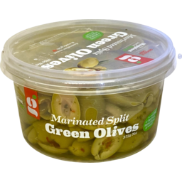 Photo of Genobile Saba Marinated Split Green Olives 375g