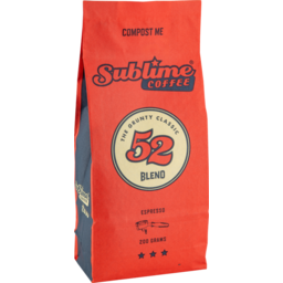 Photo of Sublime Coffee 52 Blend Espresso 200g