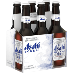 Photo of Asahi Soukai 3.5% Bottle 330ml 6 Pack