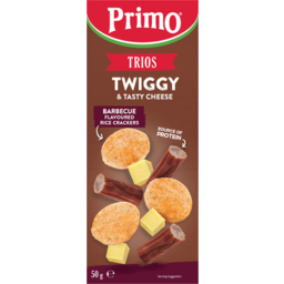 Photo of Primo Trios Twiggy, Cheese & Ride Crackers 50gm