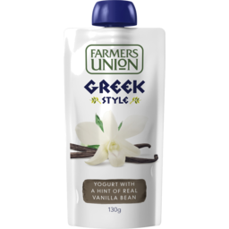 Photo of Farmers Union Greek Yoghurt Pouch Vanilla 130gm