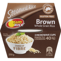 Photo of Sunrice Steamed Rice Brown Whole Grain Rice Microwave Quick Cups Gluten Free 2 Pack