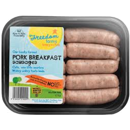 Photo of Freedom Farms Pork Breakfast Sausages 375g