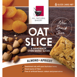 Photo of All Natural Bakery Almond & Apricot Oat Slice 6 Pack 240g
