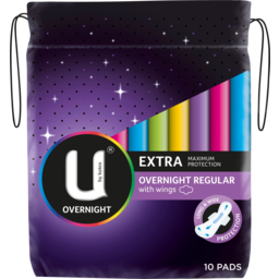 Photo of U By Kotex Extra Maximum Protection Overnight With Wings Sanitary Pads 10 Pack