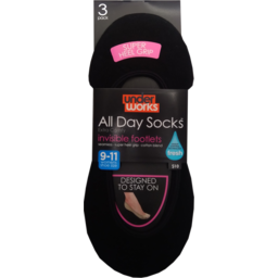 Photo of Ladies Invisible Footlet Black 3 Pack