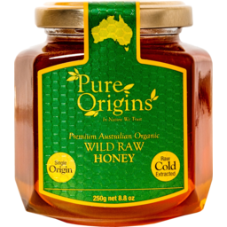 Photo of Pure Origins Premium Australian Wild Raw Organic Honey Jar 250g