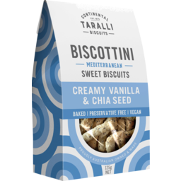 Photo of Taralli Creamy Vanilla & Chia Seeds Mediterranean Biscottini Sweet Biscuits 125g