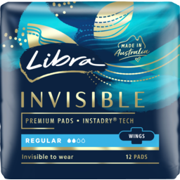 Photo of Libra Invisible Pads Regular With Wings 12 Pack