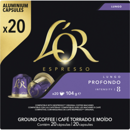 Photo of L'or Espresso Coffee Capsules Lungo Profondo Intensity 8 20pk