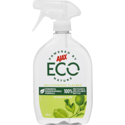 Photo of Ajax Eco Multipurpose Cleaner, 450ml, Coconut And Lime Trigger Surface Spray, Powerful Biodegradable Formula 450ml
