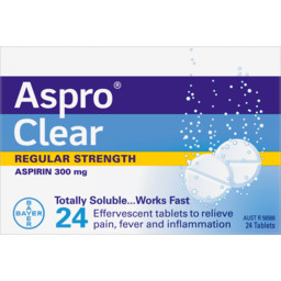 Photo of Bayer Aspro Clear Regular Strength Soluble Tablets 24 Pack