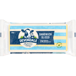 Photo of Devondale Sandwich Slices Wrapped Cheese Slices 24 Pack 500g
