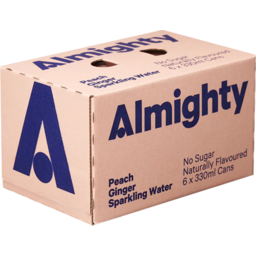 Photo of Almighty Sparkling Water Peach 6 Pack