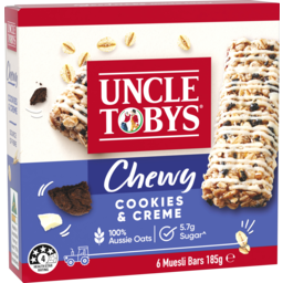 Photo of Uncle Toby's Muesli Bars Cookies & Cream 6pk