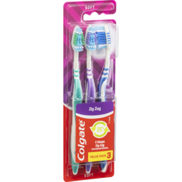 Photo of Colgate Zig Zag Deep Interdental Clean Toothbrush Soft 3pk