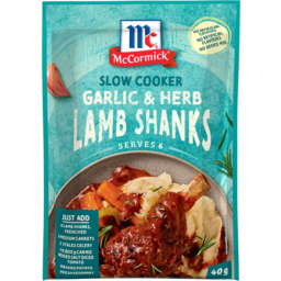 Photo of McCormick Slow Cooker Garlic & Herb Lamb Shanks 40g