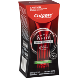 Photo of Colgate Optic White Pro Series Vividly Fresh Teeth Whitening Toothpaste, , Enamel Safe, With 5% Hydrogen Peroxide 80g