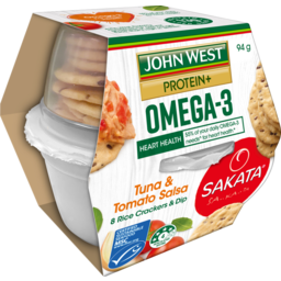 Photo of John West Protein Plus Tuna Dip With Rice Crackers Tomato Salsa 94g