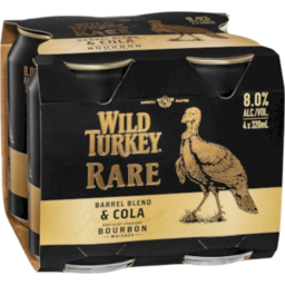 Photo of Wild Turkey Rare & Cola 8% Can 4pk
