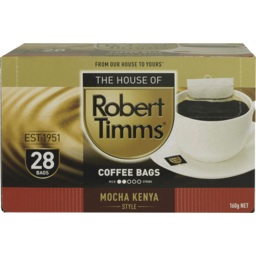 Photo of Robert Timms Mocha Kenya Style Coffee Bags 28 Pack 160g