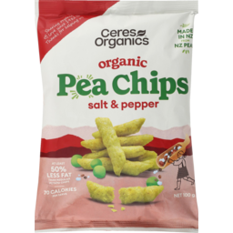 Photo of Ceres Organics Salt & Pepper Pea Chips 100g