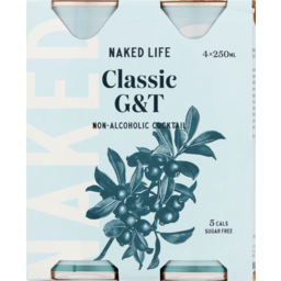 Photo of Naked Life Sugar Free Non-Alcoholic Classic G&T Cocktail 4x250ml