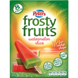 Photo of Peters Frosty Fruits Watermelon Slice Ice Blocks 8 Pack 520ml