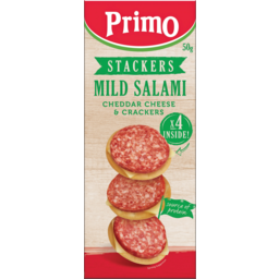 Photo of Primo Stackers Mild Salami Cheddar Cheese & Crackers 4 Pack