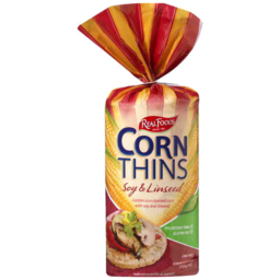 Photo of Real Foods Corn Thins Soy Linseed 150g