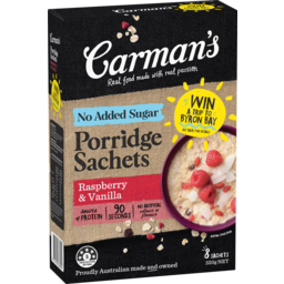 Photo of Carmans No Added Sugar Porridge Sachets Raspberry & Vanilla 320gm