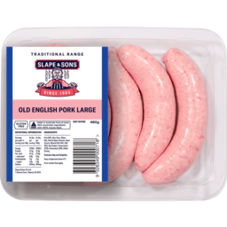 Photo of Slape & Sons Pork Sausages Old English Thick 480gm
