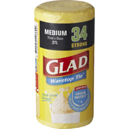 Photo of Glad Wavetop Tie Kitchen Tidy Bags Zesty Citrus Medium 27L 34pk
