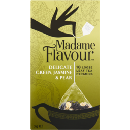 Photo of Madame Flavour Delicate Green Jasmine & Pear Loose Leaf Tea Pyramids 18 Pack 36g