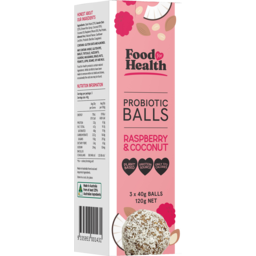 Photo of Food For Health Raspberry & Coconut Probiotic Balls 3 Pack 120g
