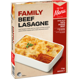 Photo of On The Menu Family Beef Lasagne 1kg