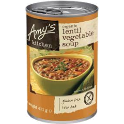 Photo of Amys Soup Lentil Veg Gf 400g