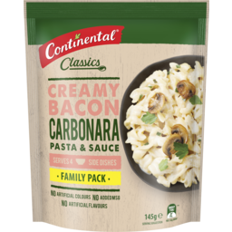 Photo of Continental Creamy Bacon Carbonara Pasta & Sauce Family Pack 145gm