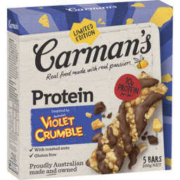 Photo of Carman's Protein Bars Limited Edition Violet Crumble 5 Pack