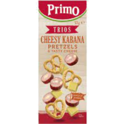 Photo of Primo Trio Cheesy Kabana, Pretzels & Cheese 53g