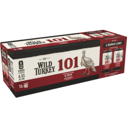 Photo of Wild Turkey 101 Premium Blend And Cola 12 X 375ml Can 12.0x375ml