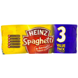 Photo of Heinz Spaghetti in Tomato Sauce and Cheese Value Pack 3x220gm
