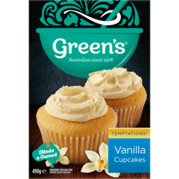 Photo of Greens Temptations Vanilla Cupcake Mix 490g