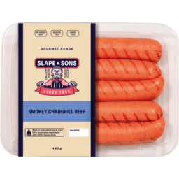 Photo of Slape & Sons Smokey Chargrill Beef Sausages 480gm