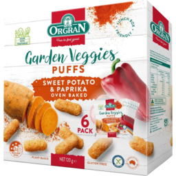 Photo of Orgran Gluten Free Garden Veggies Sweet Potato & Paprika Puffs 6 Pack